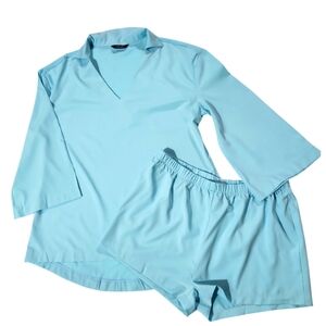 NWOT Women's ChicMe 2pc Solid Bell Sleeve Casual Top & Shorts Set (L)